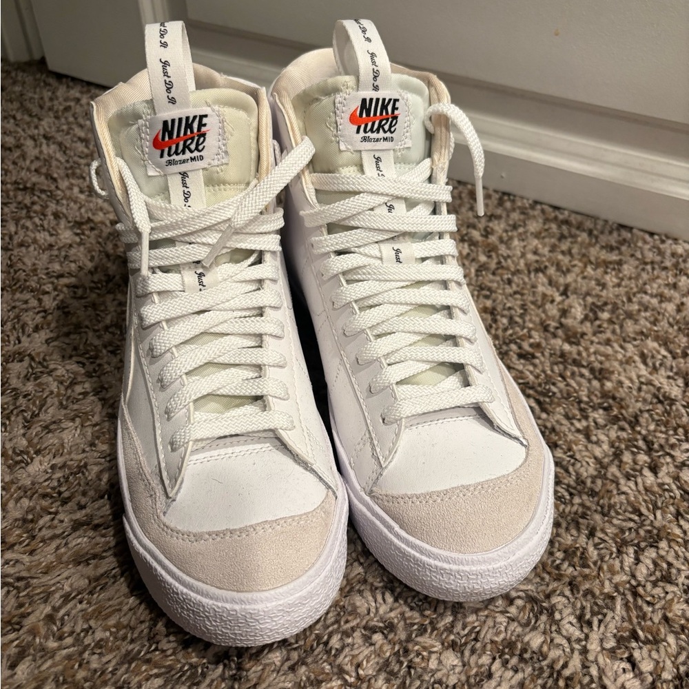 Nike Blazer Rare White and Tan High-Tops